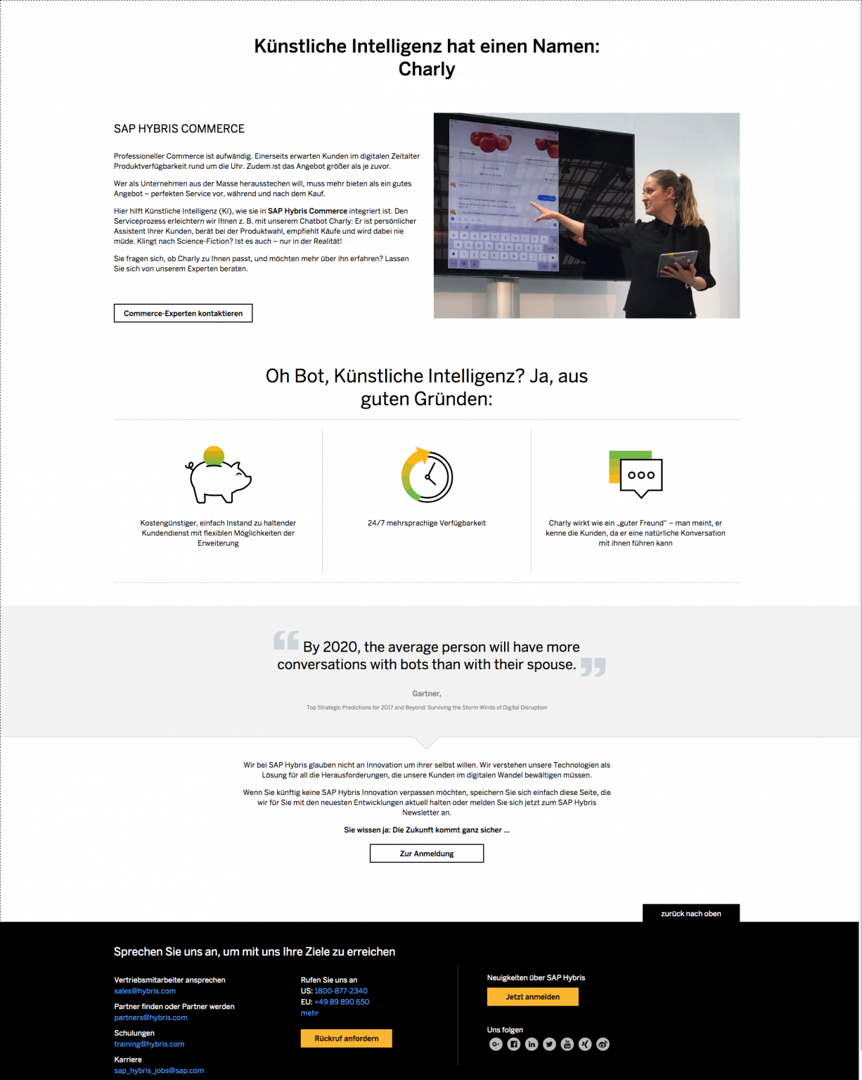 SAP Hybris Innovationen Body Chat Bots